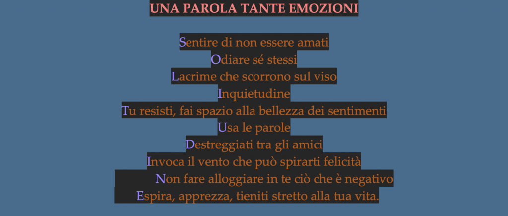 NON ESSERE AMATI  Sentimenti, Parole, Immagini